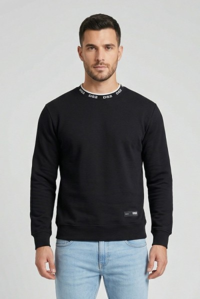 Drop Season 2 felpa girocollo in cotone con logo sul colletto SS26303 [407ce321]
