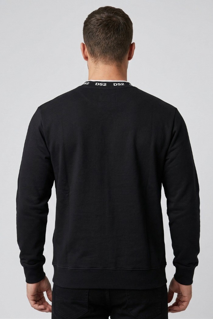 Drop Season 2 felpa girocollo in cotone con logo sul colletto SS26303 [995aa02c]
