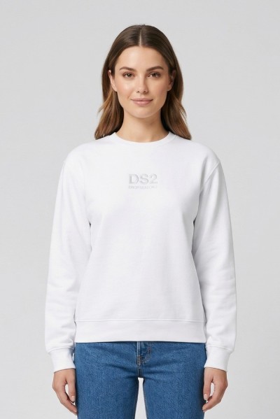 Drop Season 2 felpa girocollo in cotone con stampa logo SS26W502 — 805219040078748_1
