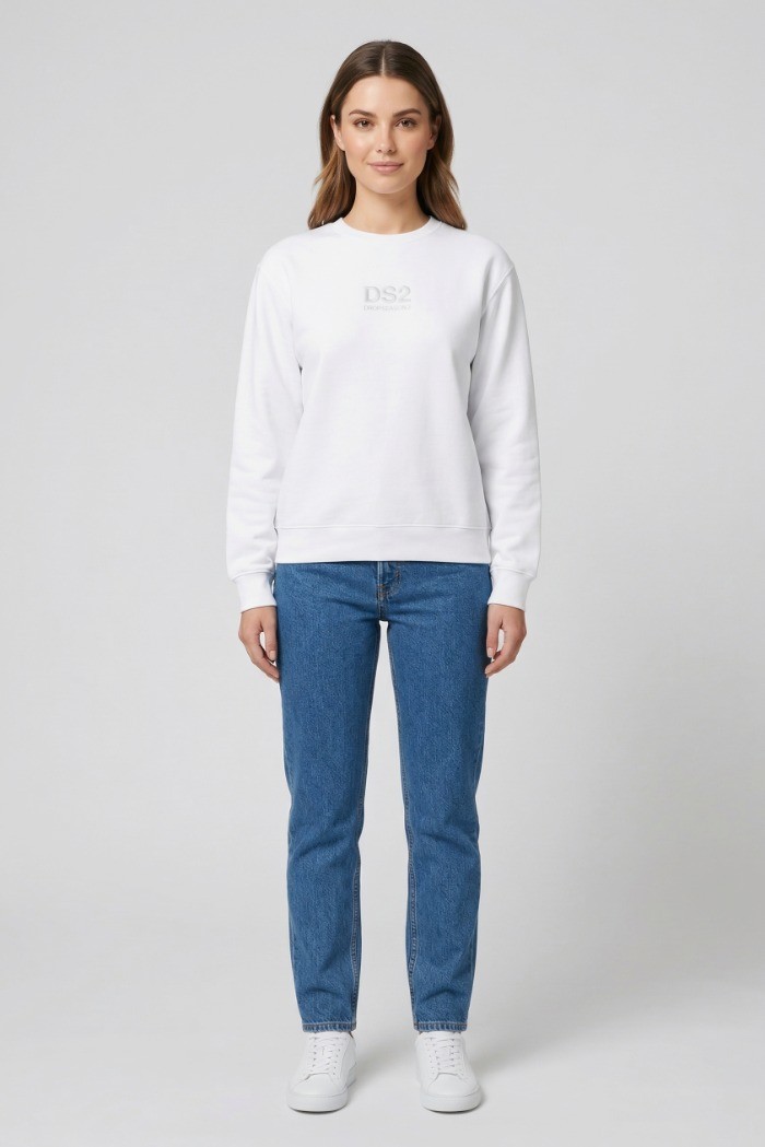 Drop Season 2 felpa girocollo in cotone con stampa logo SS26W502 [ad0c413c]