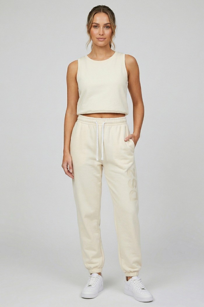 Drop Season 2 pantalone in felpa in cotone con stampa logo SS26W503 [c0e179d4]