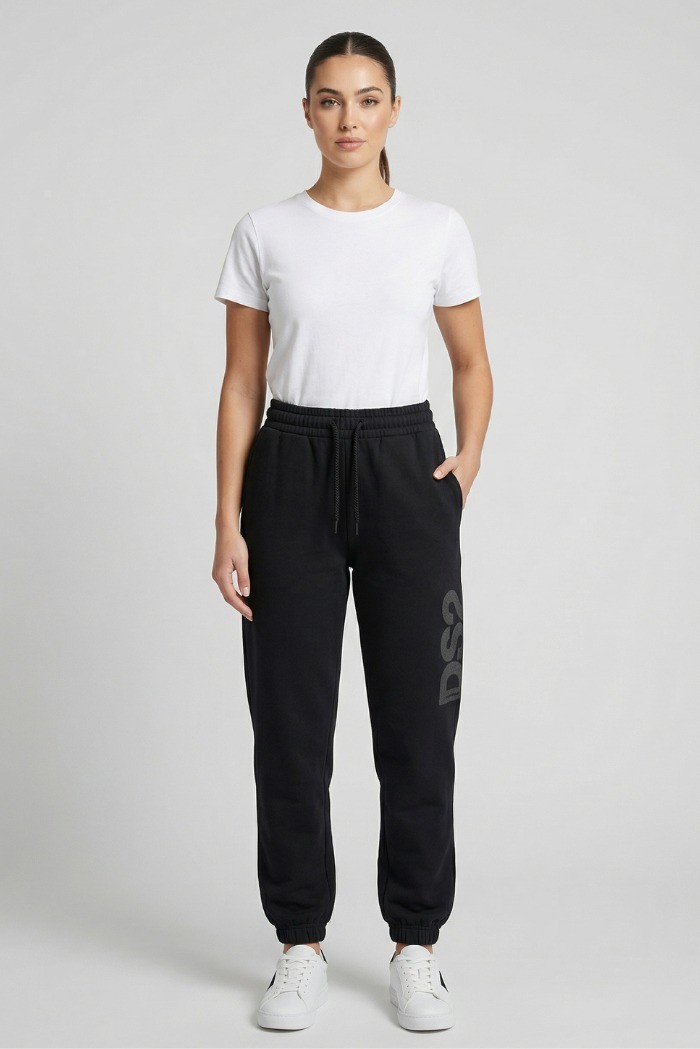 Drop Season 2 pantalone in felpa in cotone con stampa logo SS26W503 [cf356651]