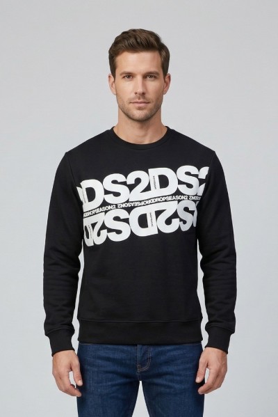 Drop Season 2 felpa girocollo in cotone con maxi stampa logo SS26256 [29199c75]