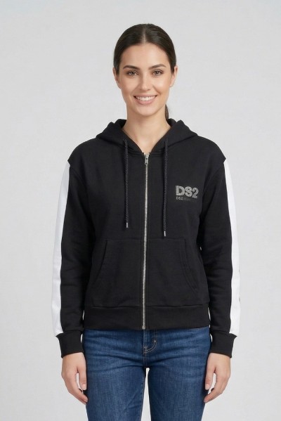 Drop Season 2 felpa in cotone con cappuccio e logo strass SS26W524 [5114b46e]