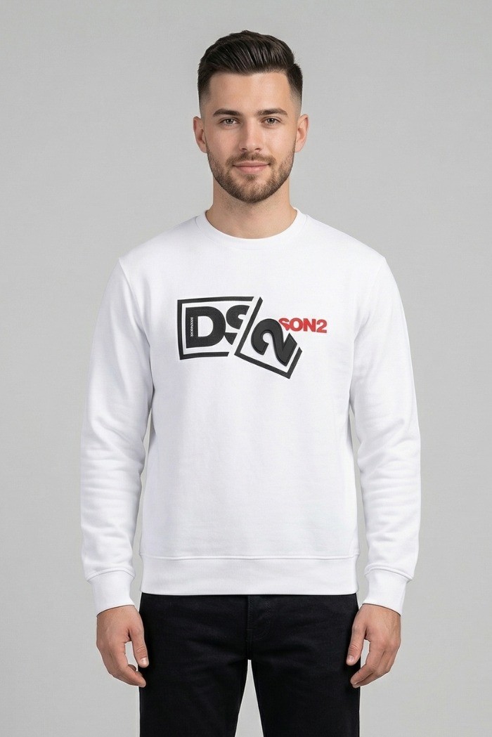 Drop Season 2 felpa girocollo in cotone con logo in rilievo SS26238 [aa52bc61]
