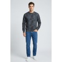 Drop Season 2 felpa girocollo in cotone effetto stone wash SS26201 [64b517f7]