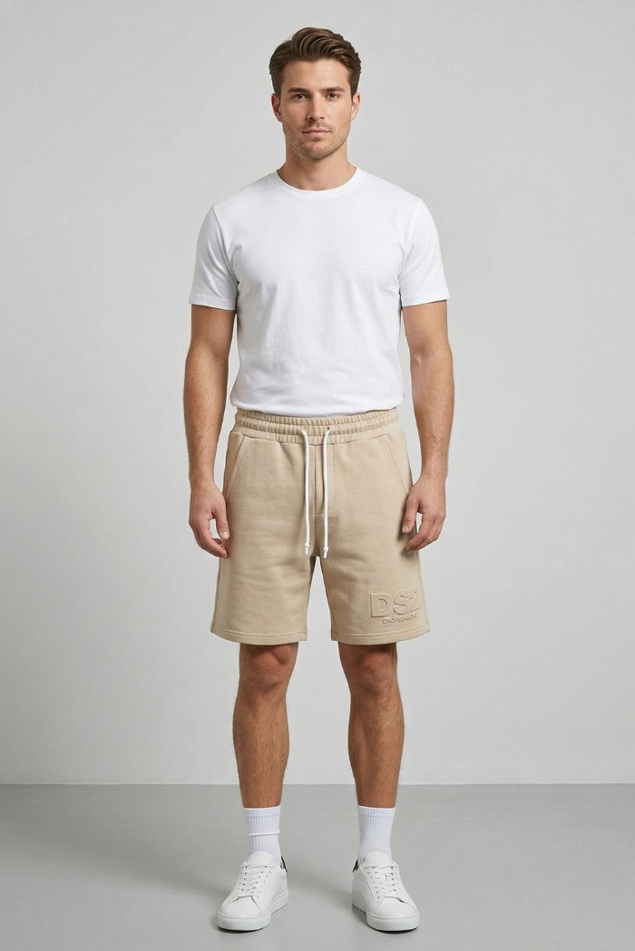 Drop Season 2 bermuda in cotone con logo in rilievo SS26206 [999b335e]