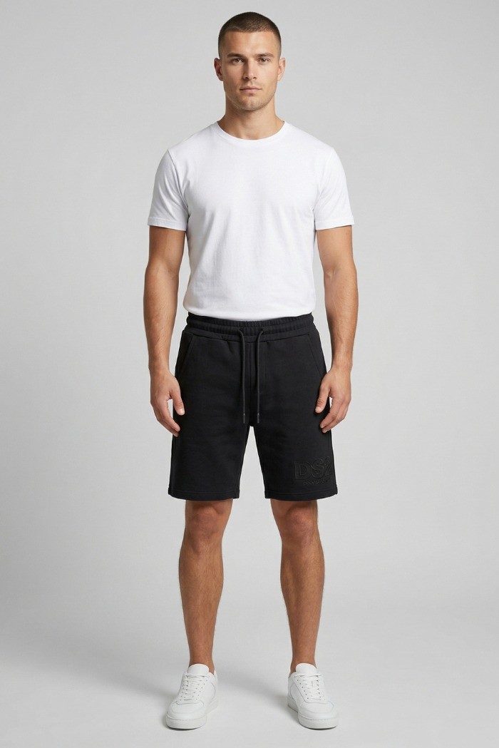 Drop Season 2 bermuda in cotone con logo in rilievo SS26206 [964f2cdb]