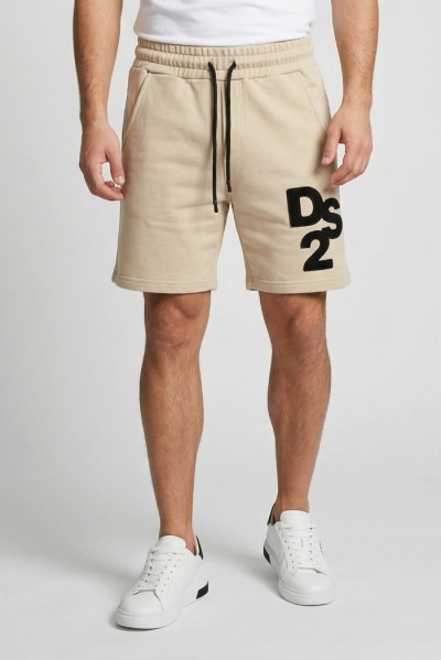 Drop Season 2 bermuda in cotone con logo in tessuto SS26230 — 805219040078842_1
