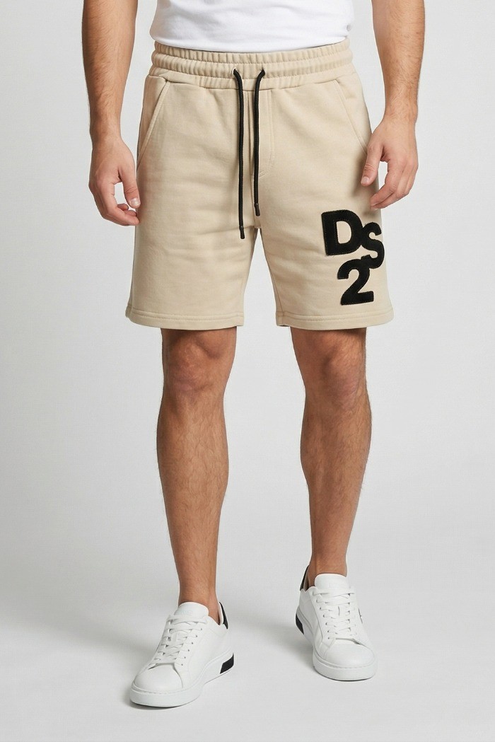 Drop Season 2 bermuda in cotone con logo in tessuto SS26230 [28465c81]