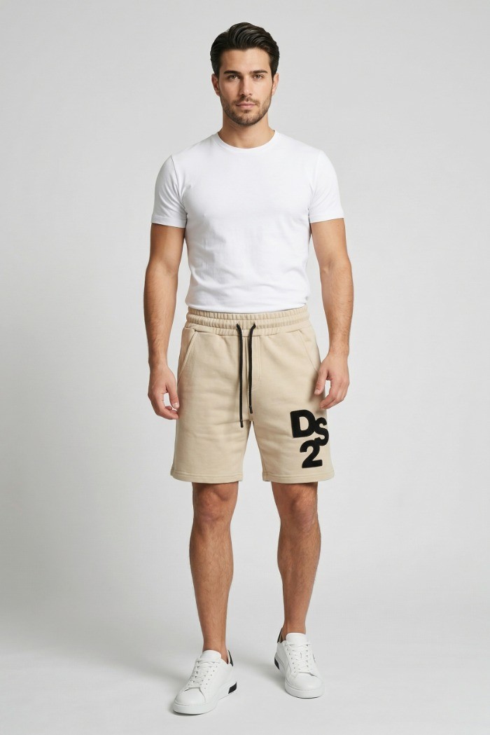 Drop Season 2 bermuda in cotone con logo in tessuto SS26230 [467dde88]