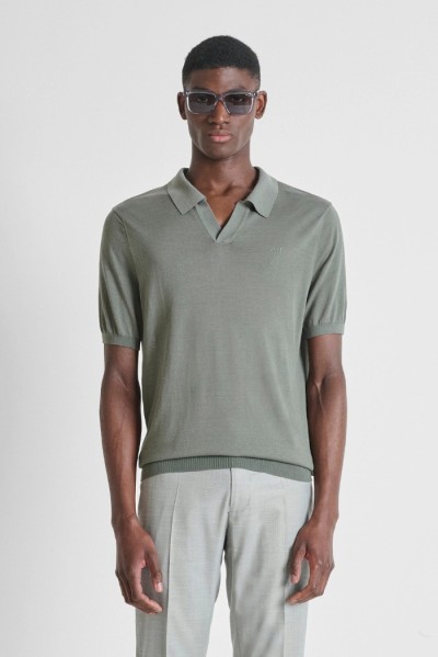 Antony Morato maglia polo slim fit in filato misto seta e tencel mmsw01608-ya200091 — 805219040078574_2
