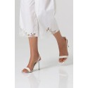 Fracomina pantalone cropped in cotone con ricami sul fondo fs26sv9001w400e5 [2a458d83]