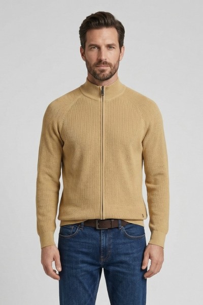 Urban Ring cardigan lupetto con zip in maglia inglese UR1100015 — 805219040078626_1