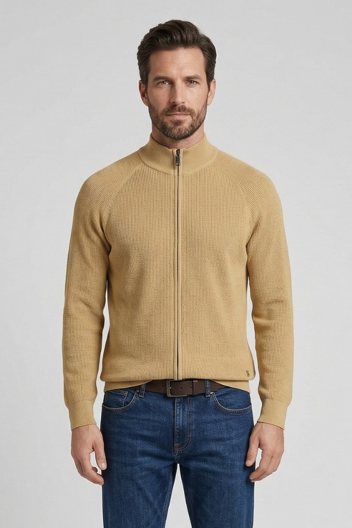 Urban Ring cardigan lupetto con zip in maglia inglese UR1100015 [2c144743]