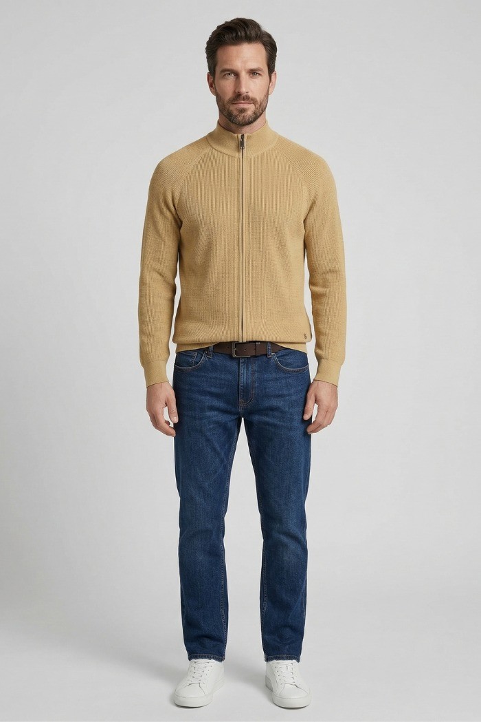 Urban Ring cardigan lupetto con zip in maglia inglese UR1100015 [422fc54a]