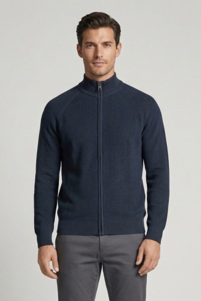 Urban Ring cardigan lupetto con zip in maglia inglese UR1100015 — 805219040078626_2