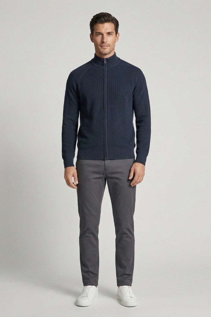 Urban Ring cardigan lupetto con zip in maglia inglese UR1100015 [fde7d845]