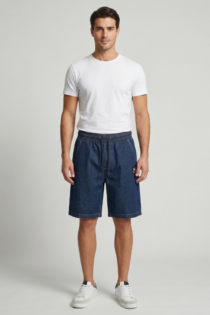 John Richmon bermuda in denim di cotone Moropo UMP26217BE [4a5744a9]