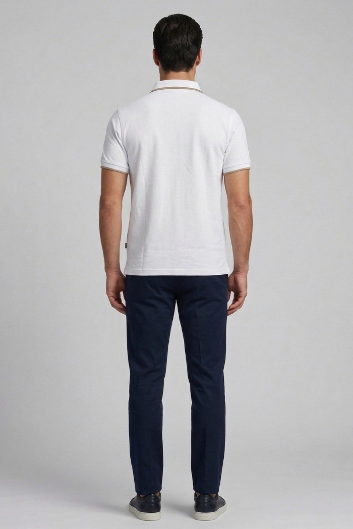 Blauer polo con profilo in contrasto Damon 26sblut02288-007479 [d9dd0cee]
