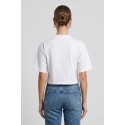 Drop Season 2 t-shirt cropped in cotone con logo strass SS26W526 [6dbef576]