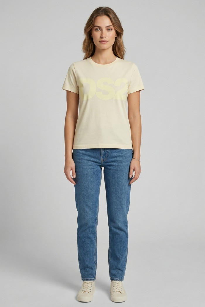 Drop Season 2 t-shirt in cotone con maxi stampa SS26W504 [96574b3a]