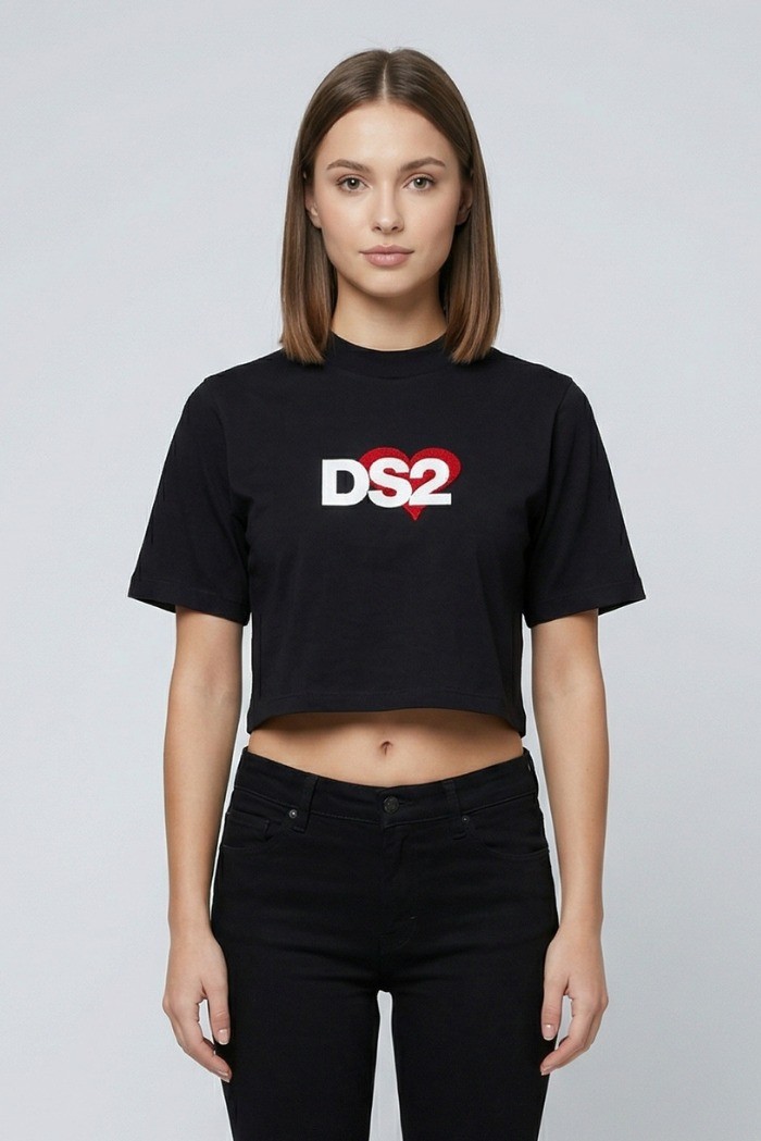 Drop Season 2 t-shirt cropped in cotone SS26W564 [07a28680]