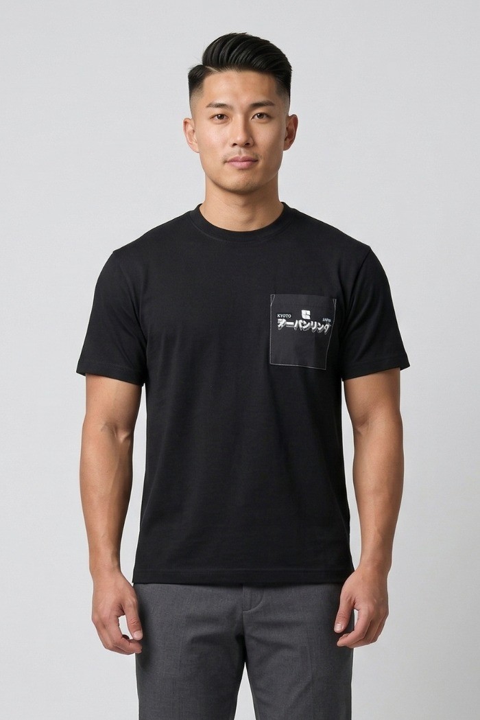 Urban Ring t-shirt in cotone con stampe e taschino UR1110024 [babf77a4]