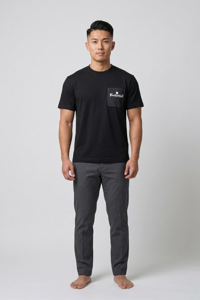 Urban Ring t-shirt in cotone con stampe e taschino UR1110024 [d484f5ad]