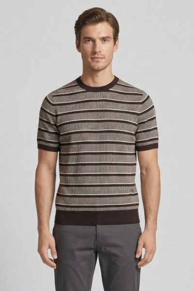 Markup maglia mezza manica in cotone punto bicolor MK1900033 [ed66f257]