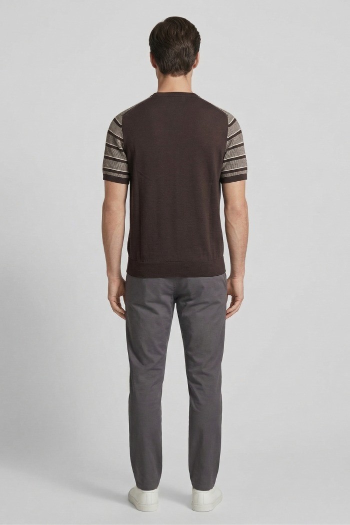 Markup maglia mezza manica in cotone punto bicolor MK1900033 [3440b15a]