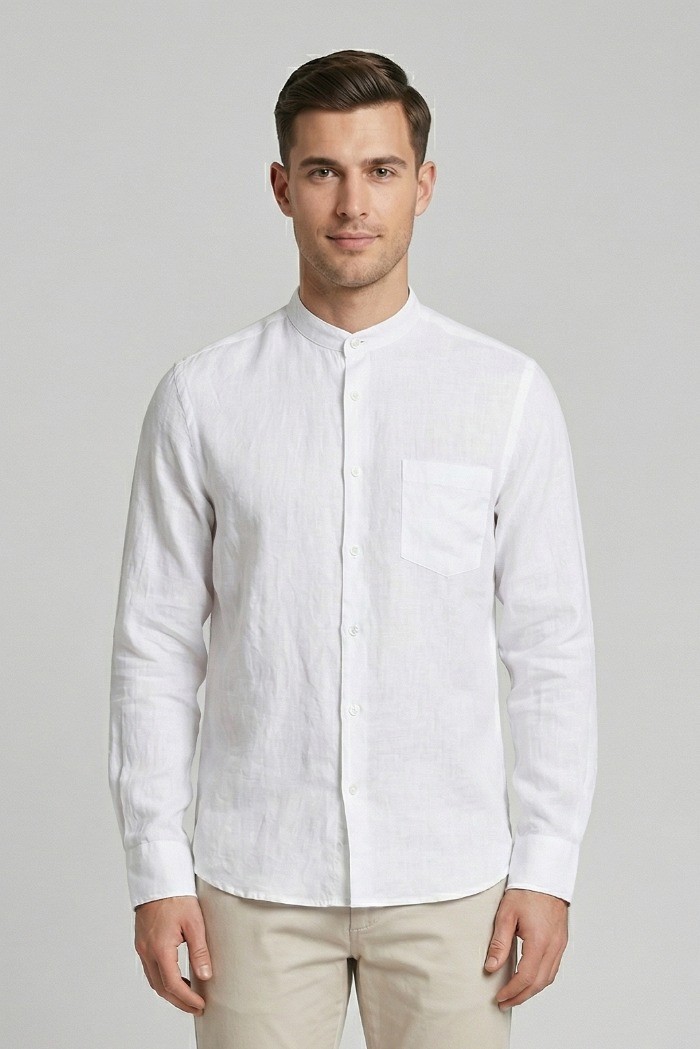 Urban Ring camicia coreana in misto lino e cotone UR1130002 [b9a23369]