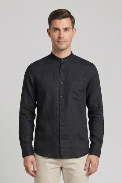 Urban Ring camicia coreana in misto lino e cotone UR1130002 [92a08be5]