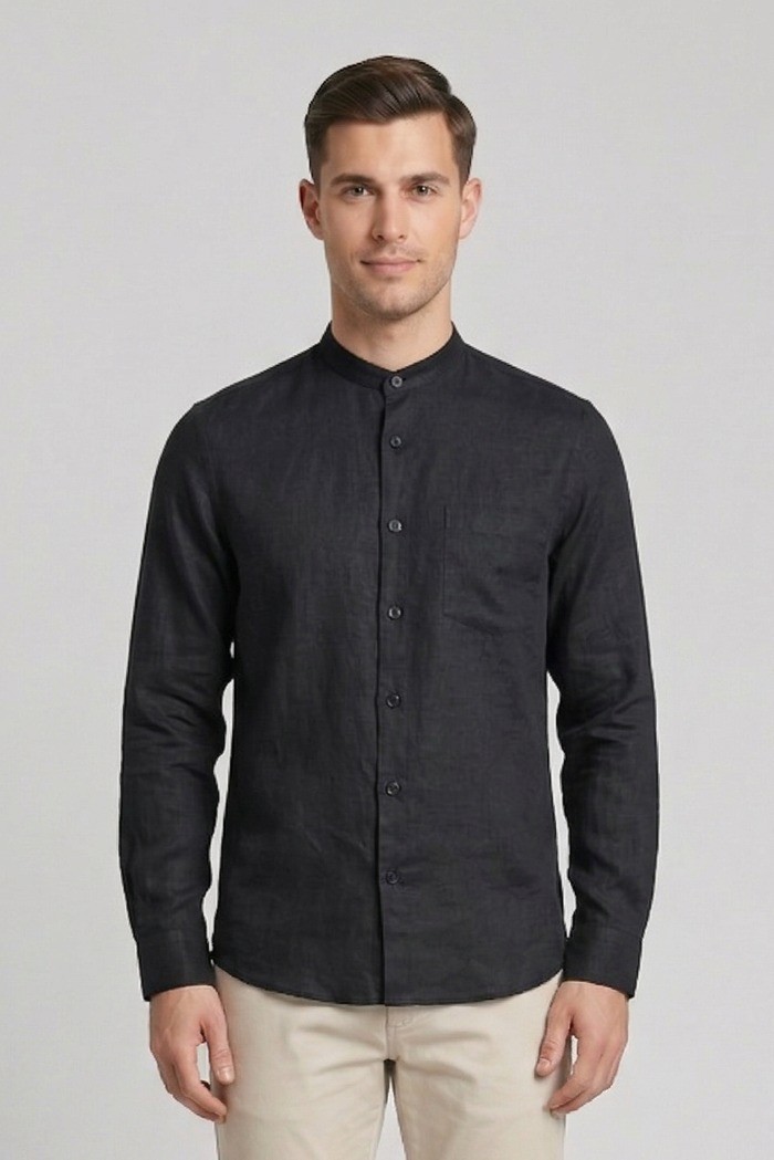 Urban Ring camicia coreana in misto lino e cotone UR1130002 [92a08be5]