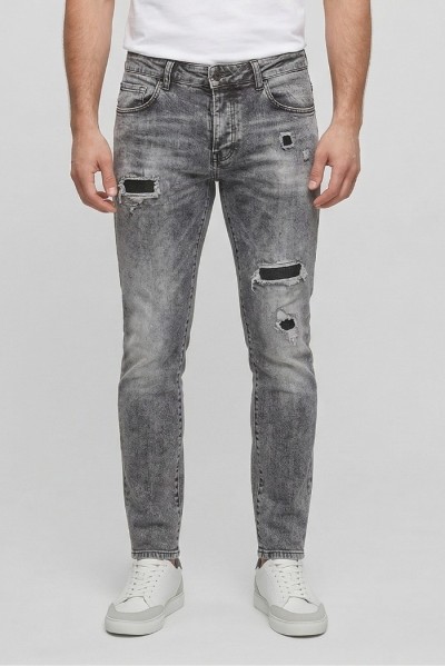 Drop Season 2 jeans in denim con rotture SS26D09 [08b03077]