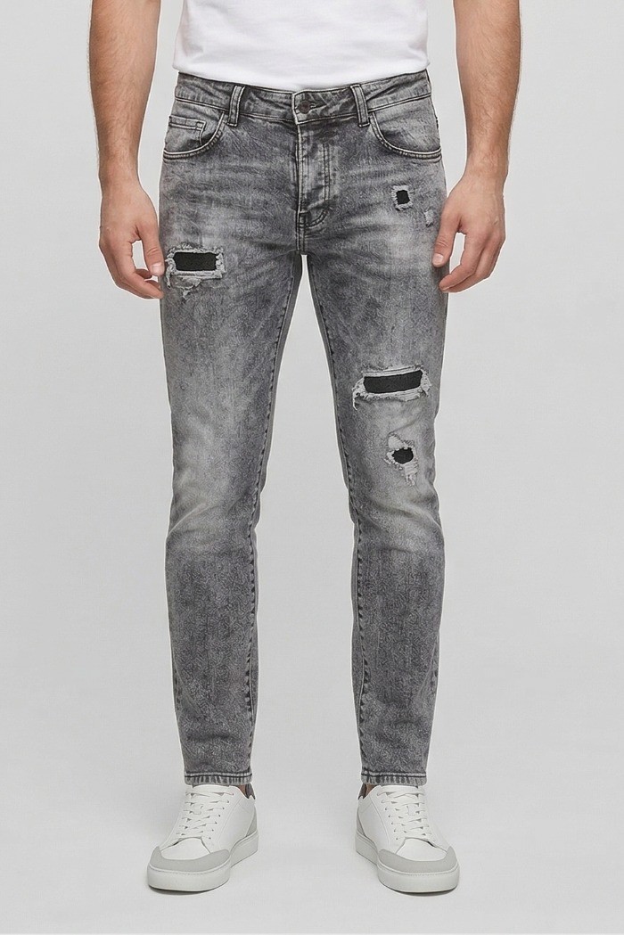 Drop Season 2 jeans in denim con rotture SS26D09 [08b03077]