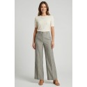 PDK pantalone flare a righe in misto lino e viscosa 057042 [ebc574e1]