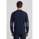 Nerovago maglia girocollo in cotone con toppe 660081-NV [eff1b796]