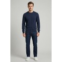 Nerovago maglia girocollo in cotone con toppe 660081-NV [58ec7692]