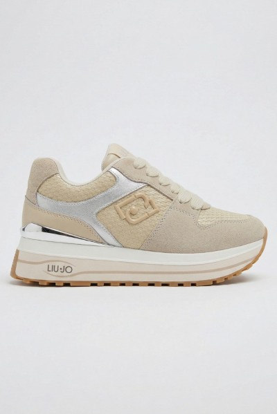 Liu Jo sneaker platform in suede e laminato Maxi Wonder 98 BA6013PX813 [2daf0991]