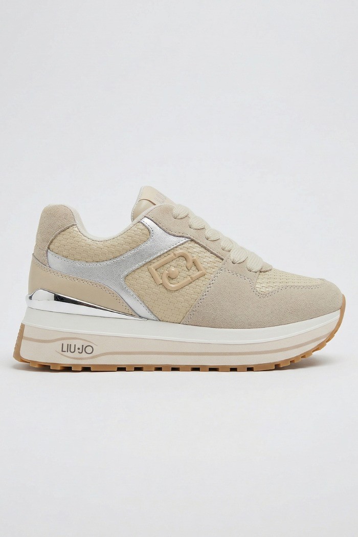 Liu Jo sneaker platform in suede e laminato Maxi Wonder 98 BA6013PX813 [2daf0991]