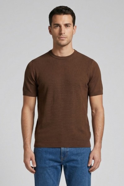 Nerovago maglia girocollo mezza manica punto links 661101-NV [15b9e40f]