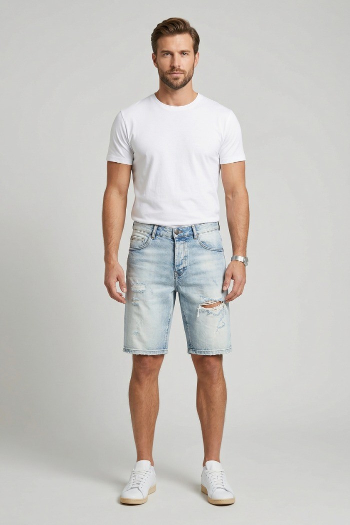 Drop Season 2 bermuda in denim di cotone stretch SS26D21 [ad973308]