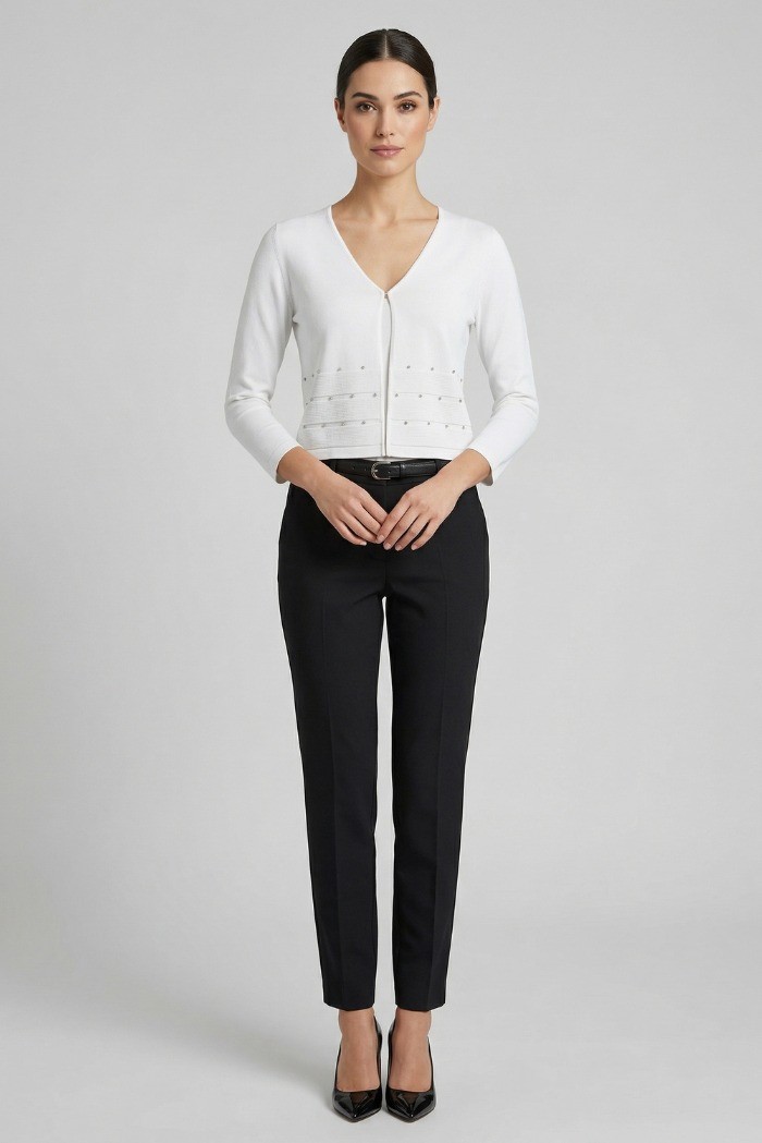 Sheis cardigan in misto viscosa con applicazioni DS6176 [586d88ec]