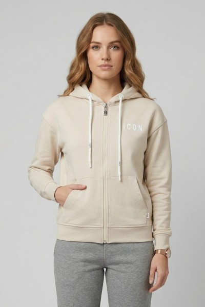 Icon felpa cappuccio in cotone stretch con mini logo IDF002 — 805219040079001_1