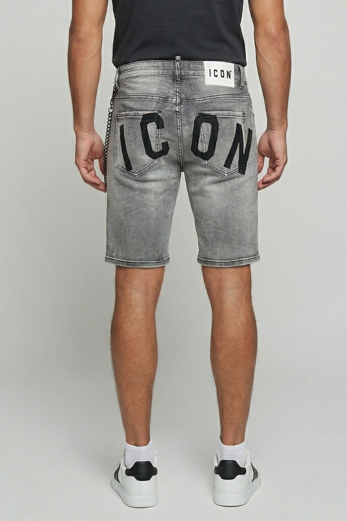 Icon bermuda in denim con stampa logo Rhode Island IUD031 [ddd98399]