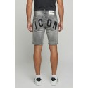 Icon bermuda in denim con stampa logo Rhode Island IUD031 [ddd98399]
