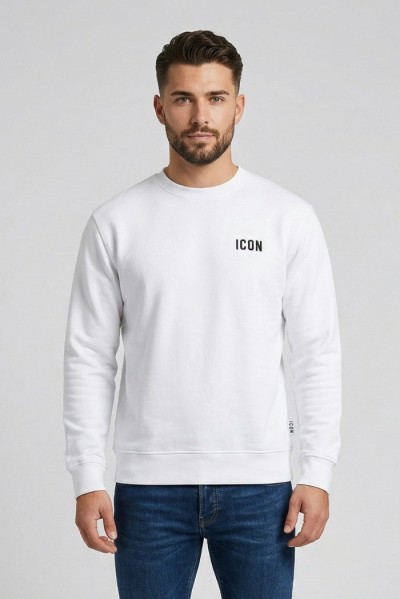 Icon felpa girocollo in cotone con ricamo logo IUPREF001 [4121d2e4]