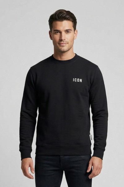 Icon felpa girocollo in cotone con ricamo logo IUPREF001 [6a236a68]