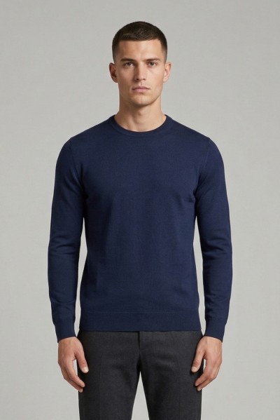 Nerovago maglia girocollo in cotone 660001-NV [4edadc80]